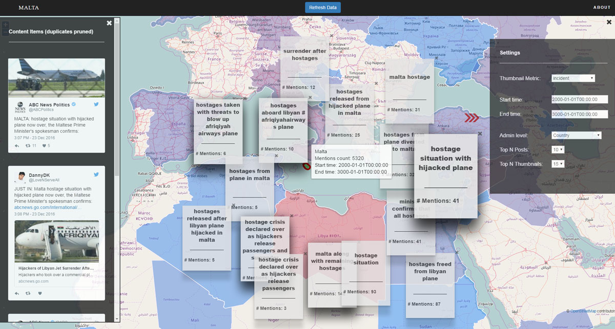 Visualization for social media map